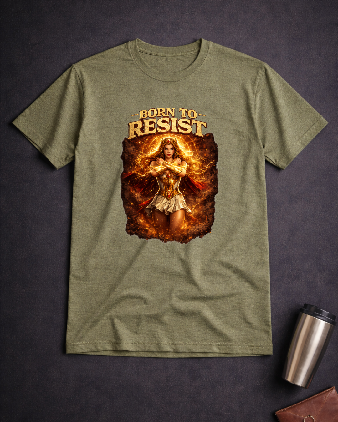 Born To Resist Graphic Tee (Gildan 64000) | Bold Warrior Statement Shirt
