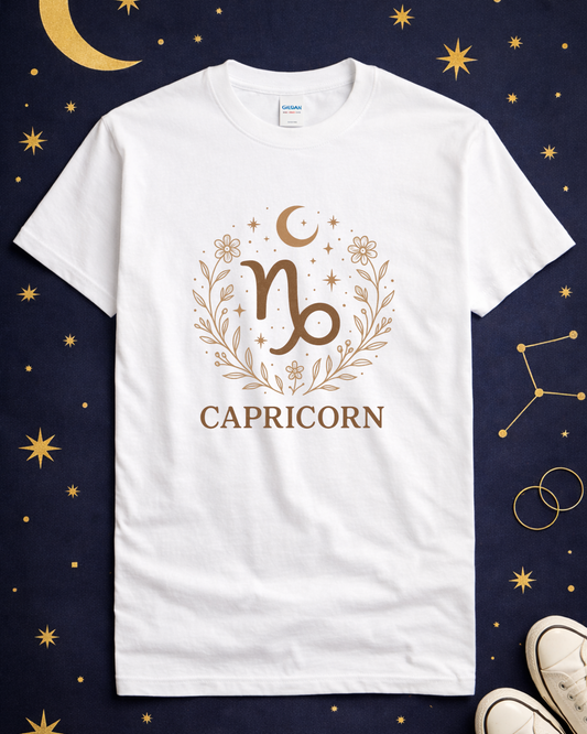 Capricorn Zodiac T-Shirt – Capricorn Symbol Astrology Shirt – Unisex Gildan 64000 Softstyle Tee
