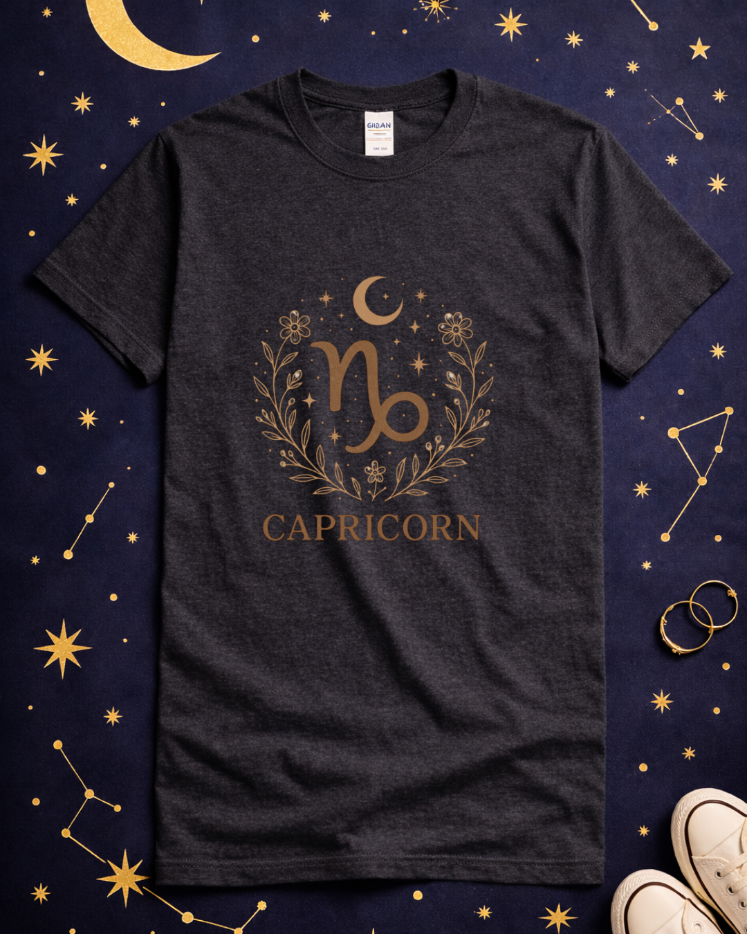 Capricorn Zodiac T-Shirt – Capricorn Symbol Astrology Shirt – Unisex Gildan 64000 Softstyle Tee