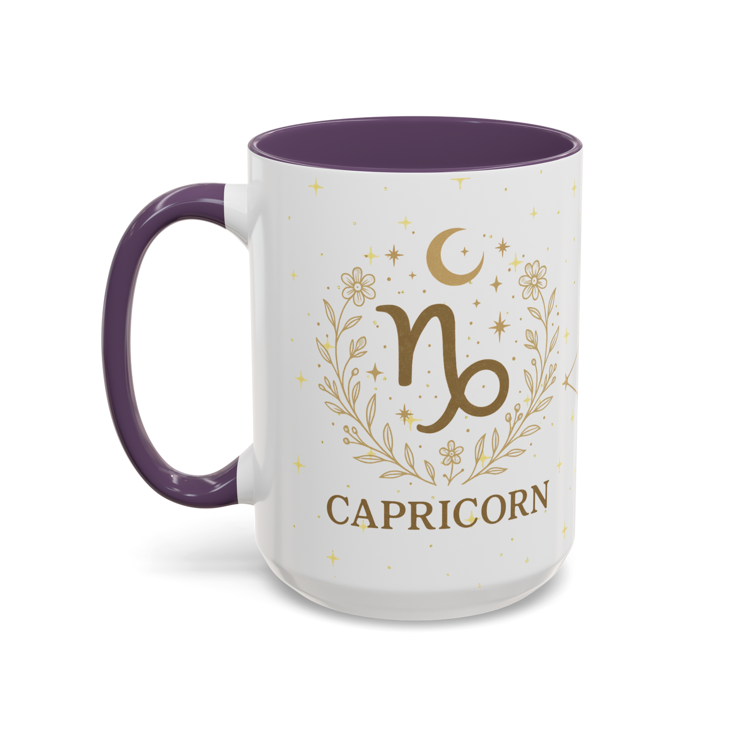 Capricorn Zodiac Mug 15oz – Constellation Wrap Astrology Coffee Cup – Two Tone Navy Ceramic Mug
