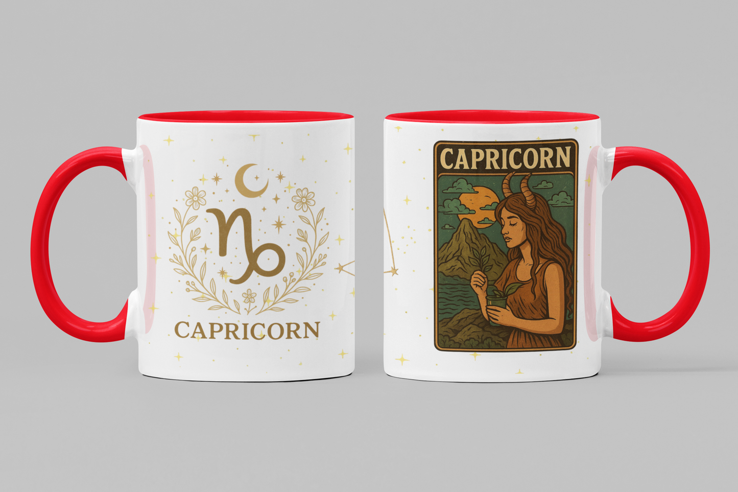 Capricorn Zodiac Mug 15oz – Constellation Wrap Astrology Coffee Cup – Two Tone Navy Ceramic Mug