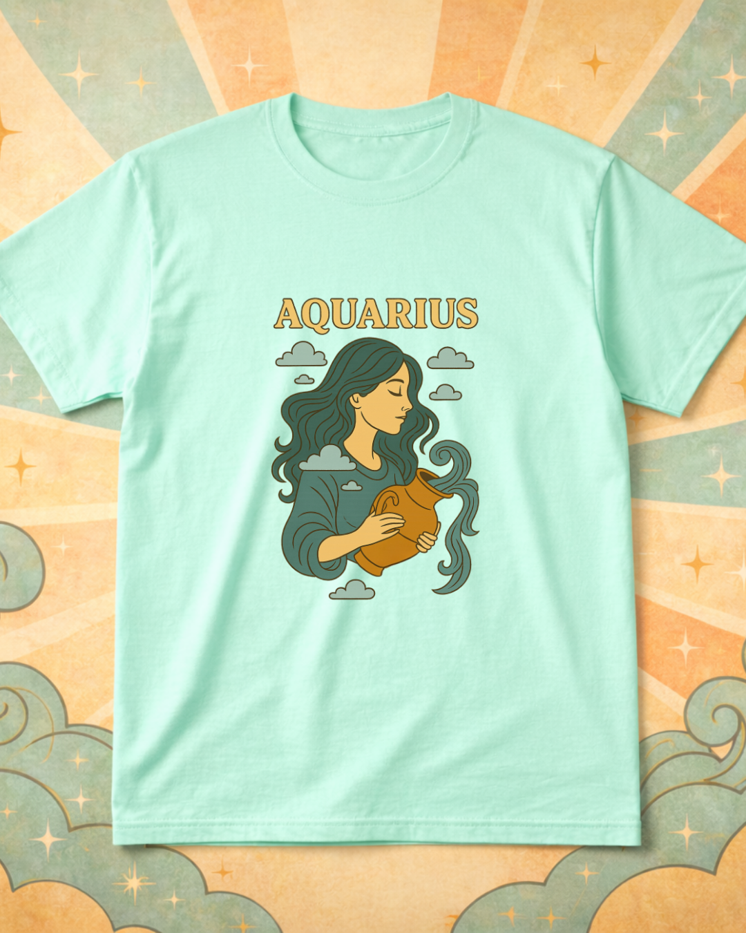 Retro Zodiac Astrology T-Shirt – Vintage Horoscope Graphic Tee – Celestial Astrology Shirt – Unisex Gildan 64000 Zodiac Gift