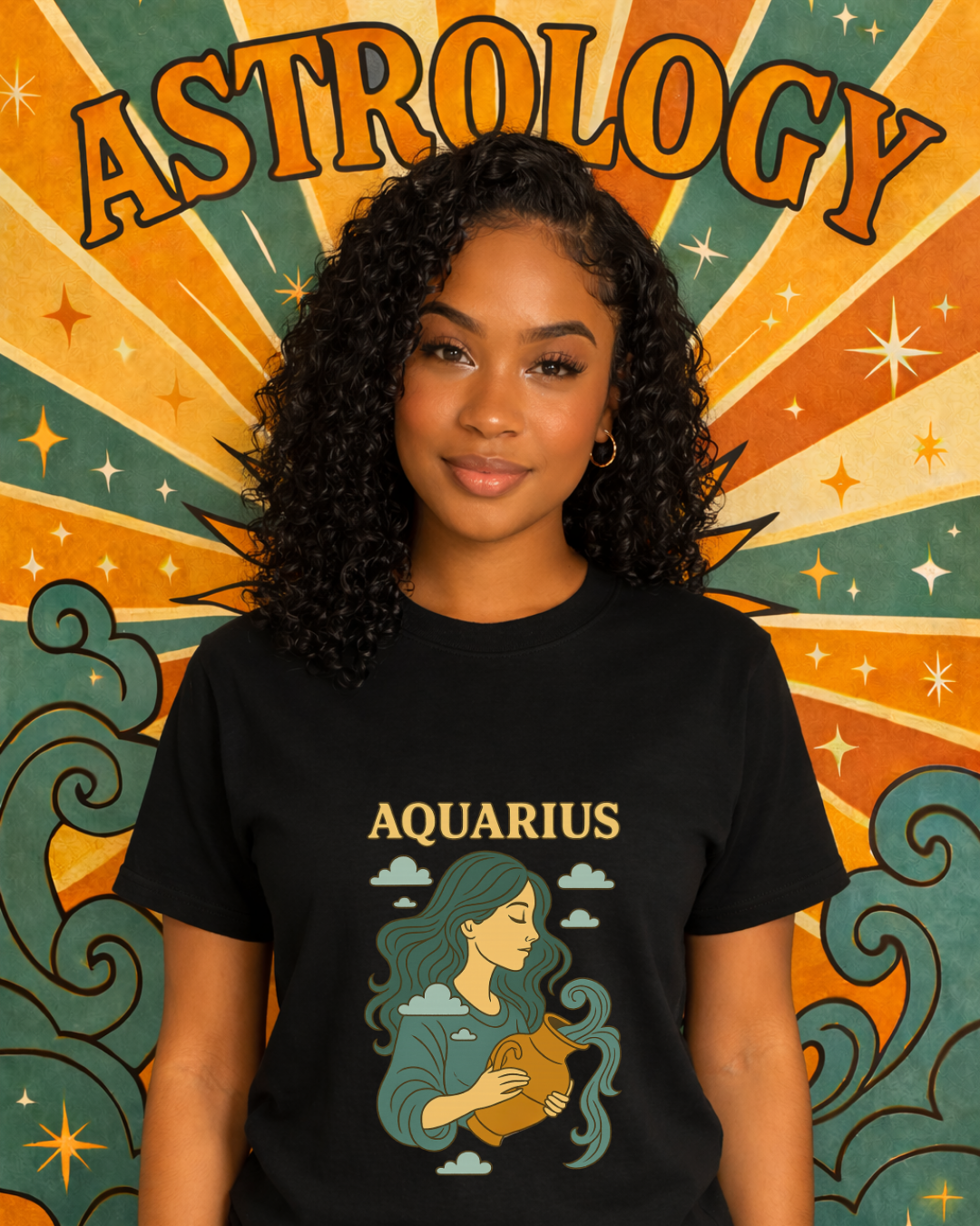 Retro Zodiac Astrology T-Shirt – Vintage Horoscope Graphic Tee – Celestial Astrology Shirt – Unisex Gildan 64000 Zodiac Gift