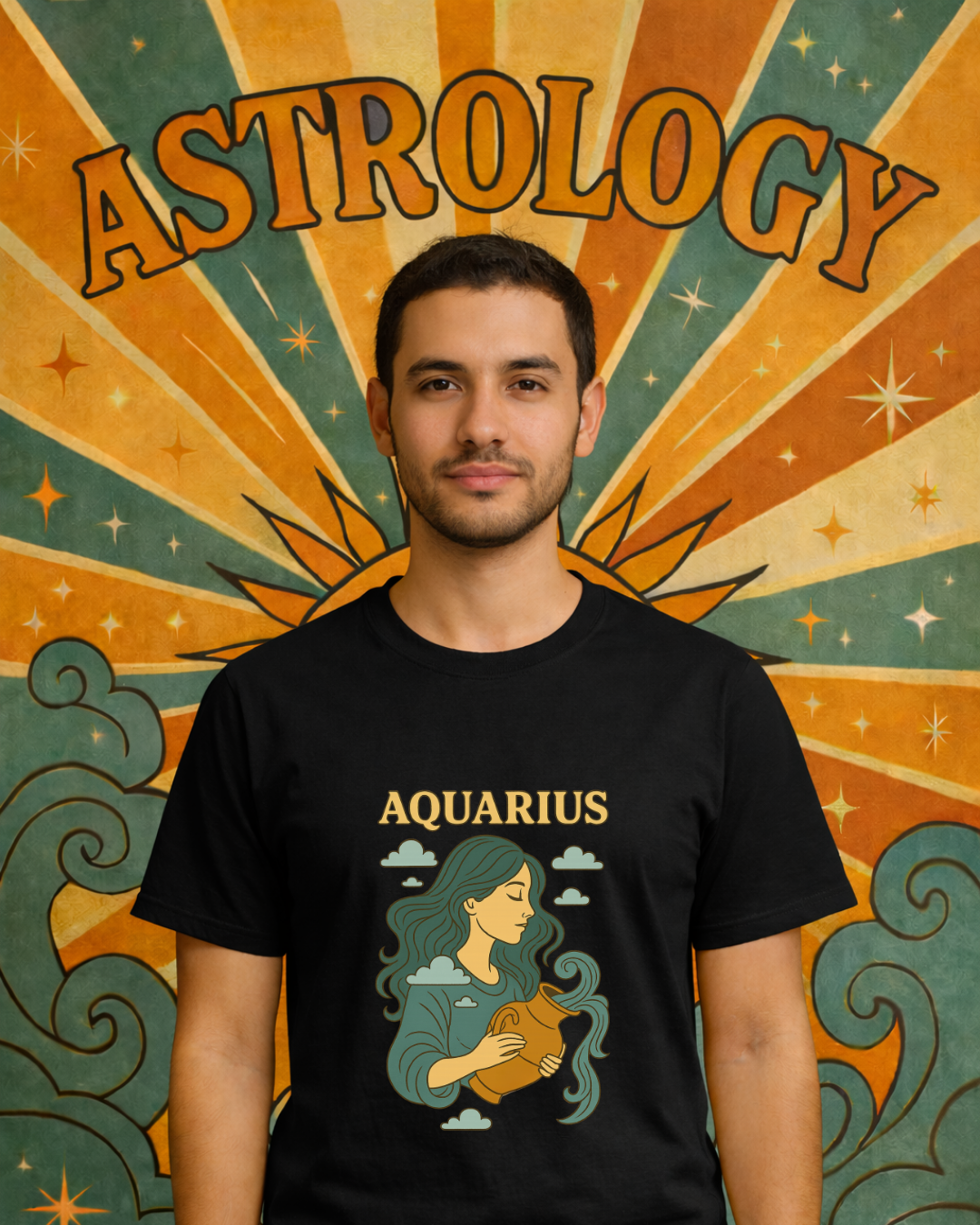 Retro Zodiac Astrology T-Shirt – Vintage Horoscope Graphic Tee – Celestial Astrology Shirt – Unisex Gildan 64000 Zodiac Gift