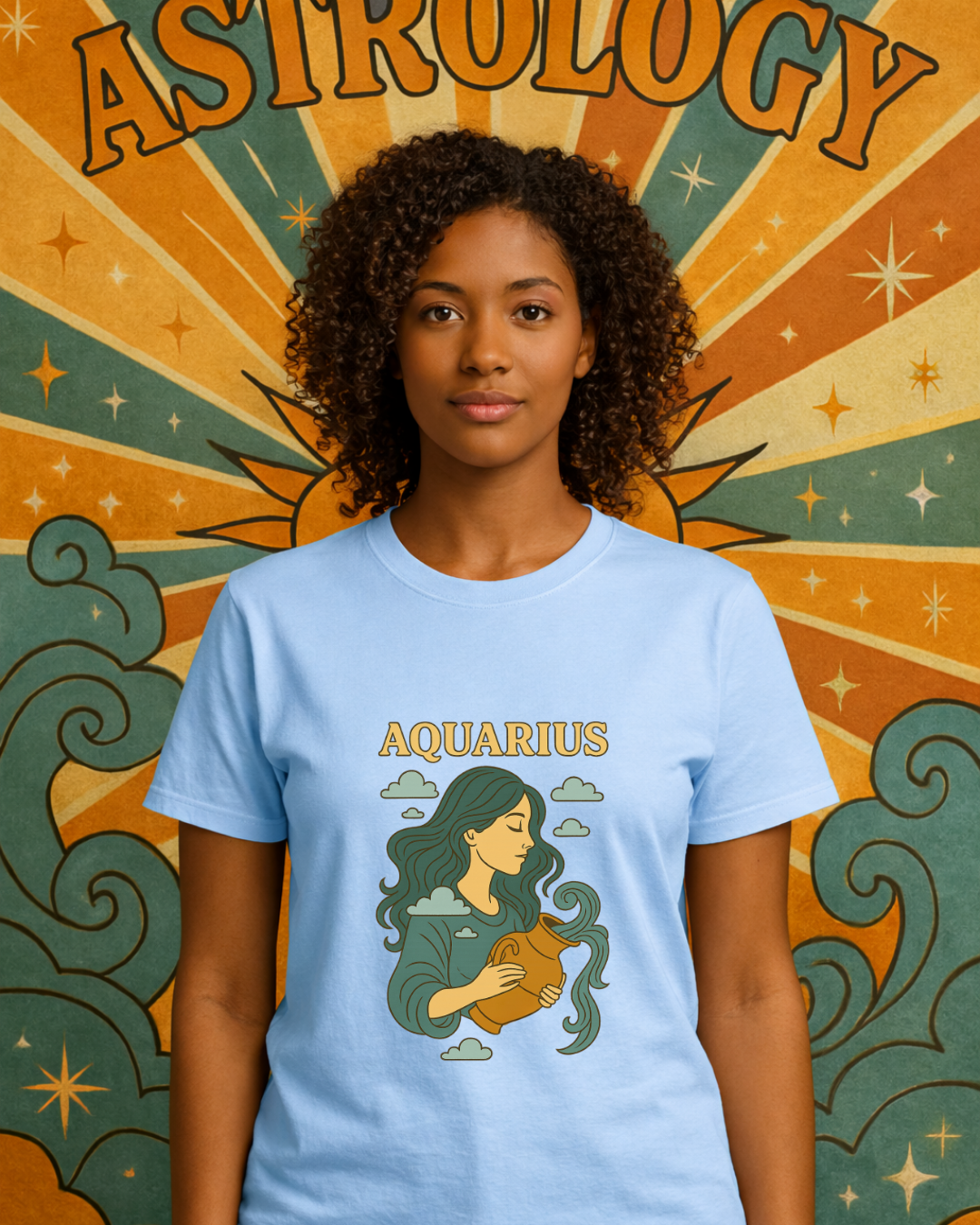 Retro Zodiac Astrology T-Shirt – Vintage Horoscope Graphic Tee – Celestial Astrology Shirt – Unisex Gildan 64000 Zodiac Gift