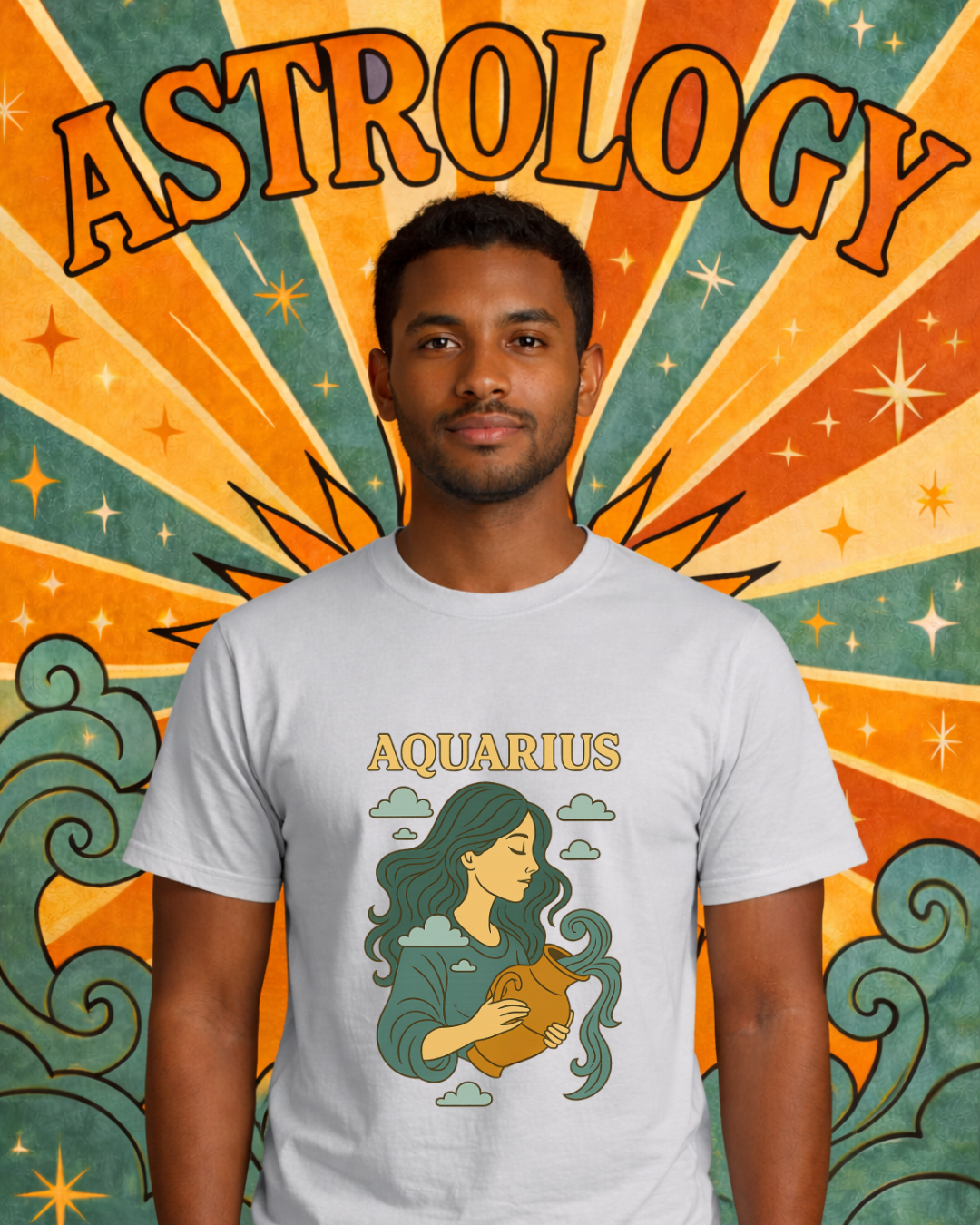 Retro Zodiac Astrology T-Shirt – Vintage Horoscope Graphic Tee – Celestial Astrology Shirt – Unisex Gildan 64000 Zodiac Gift