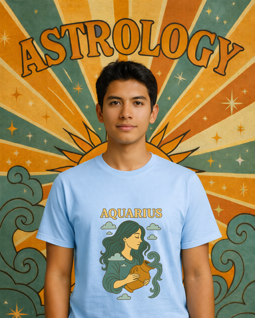 Retro Zodiac Astrology T-Shirt – Vintage Horoscope Graphic Tee – Celestial Astrology Shirt – Unisex Gildan 64000 Zodiac Gift