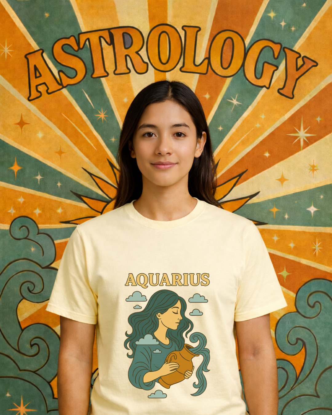 Retro Zodiac Astrology T-Shirt – Vintage Horoscope Graphic Tee – Celestial Astrology Shirt – Unisex Gildan 64000 Zodiac Gift
