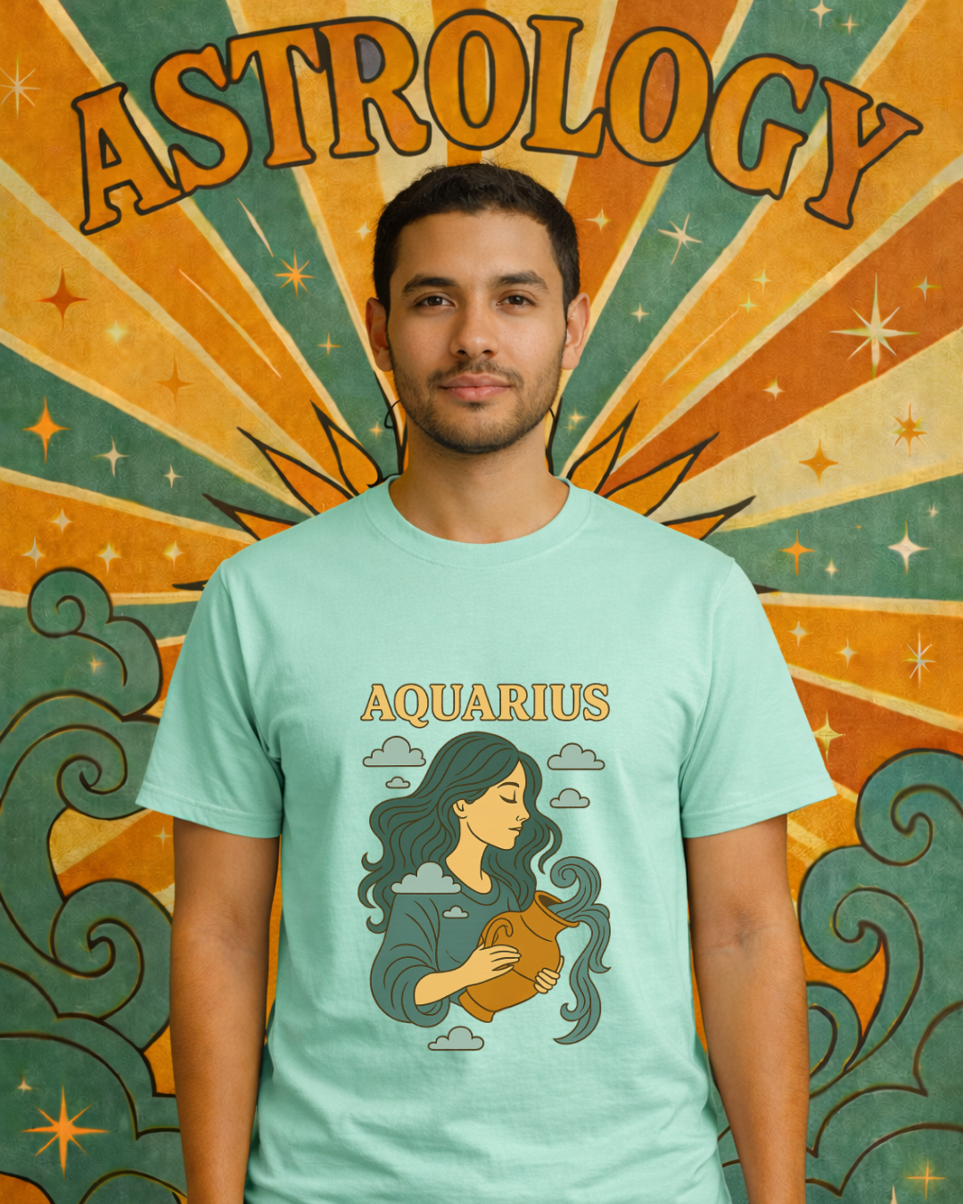 Retro Zodiac Astrology T-Shirt – Vintage Horoscope Graphic Tee – Celestial Astrology Shirt – Unisex Gildan 64000 Zodiac Gift