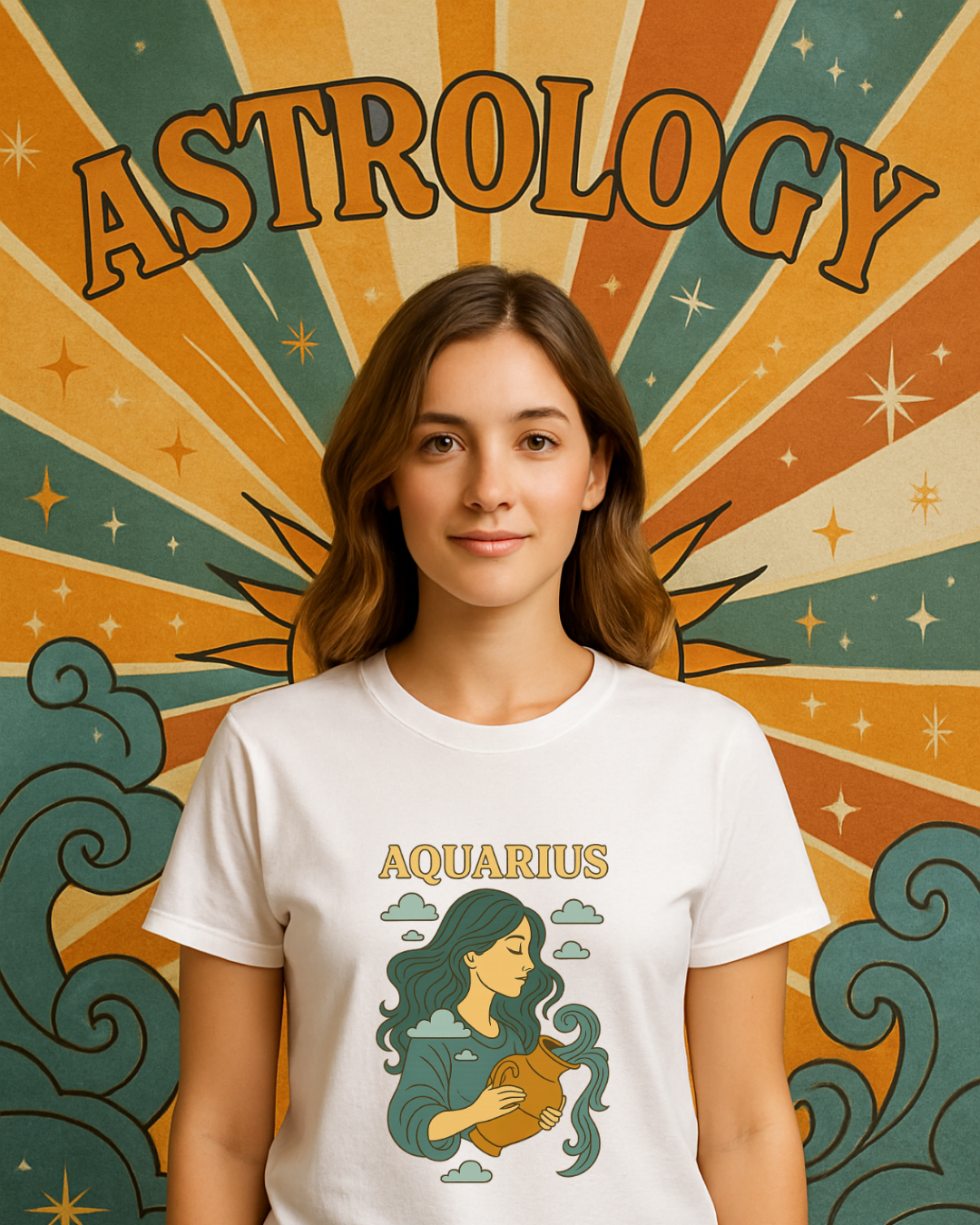 Retro Zodiac Astrology T-Shirt – Vintage Horoscope Graphic Tee – Celestial Astrology Shirt – Unisex Gildan 64000 Zodiac Gift