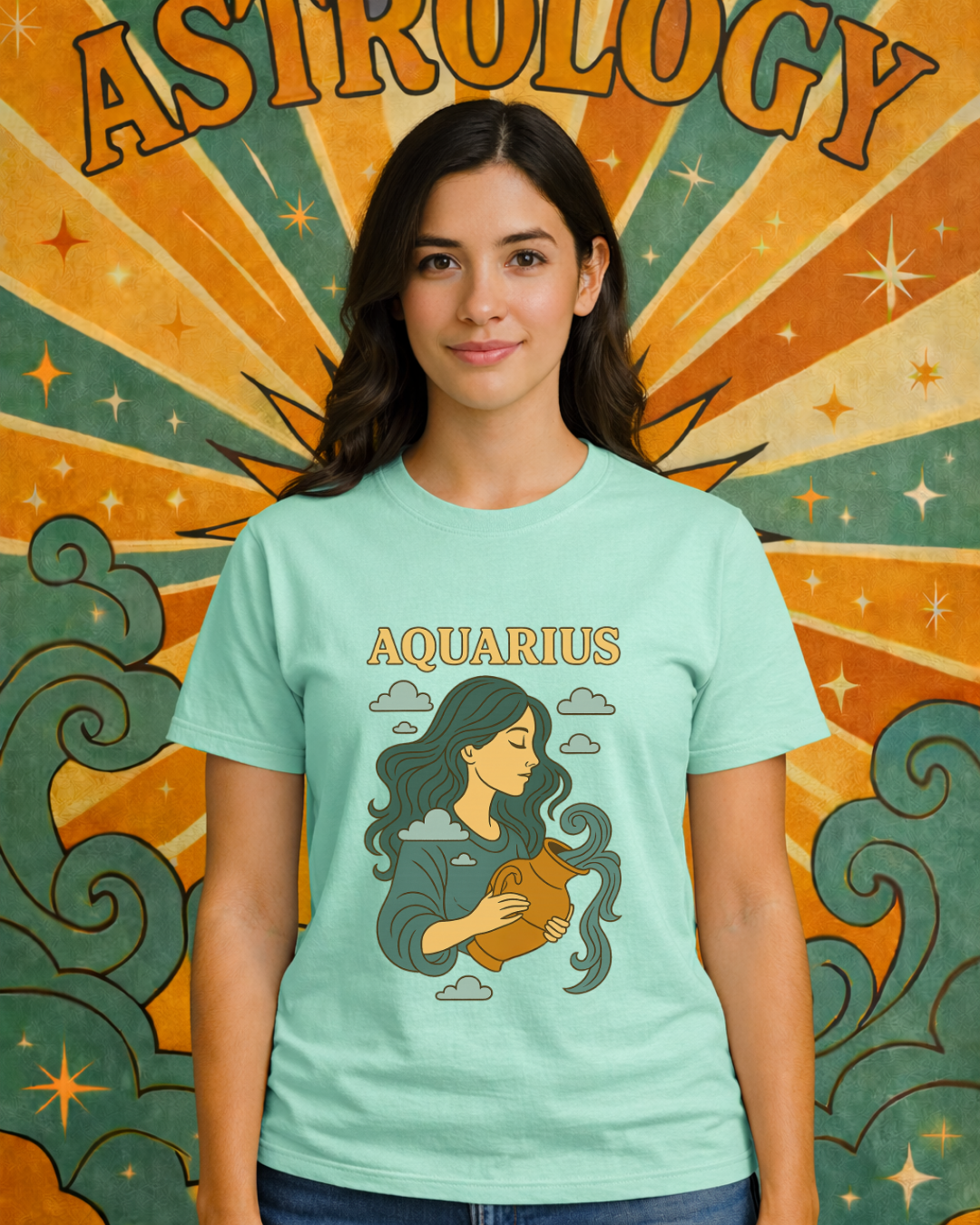 Retro Zodiac Astrology T-Shirt – Vintage Horoscope Graphic Tee – Celestial Astrology Shirt – Unisex Gildan 64000 Zodiac Gift