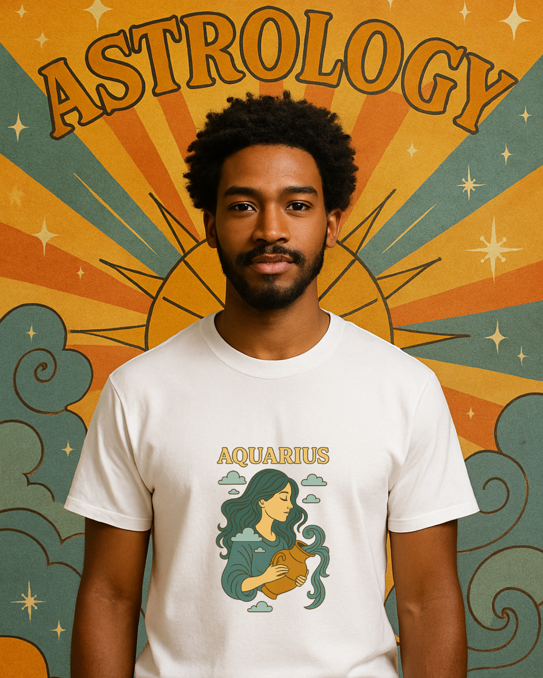 Retro Zodiac Astrology T-Shirt – Vintage Horoscope Graphic Tee – Celestial Astrology Shirt – Unisex Gildan 64000 Zodiac Gift