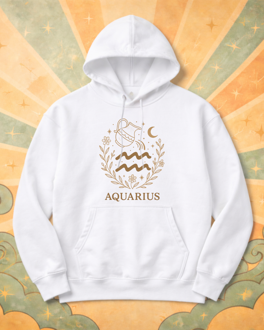 Aquarius Zodiac Hoodie – Astrology Aquarius Sweatshirt | Gildan 18500 Celestial Zodiac Hoodie