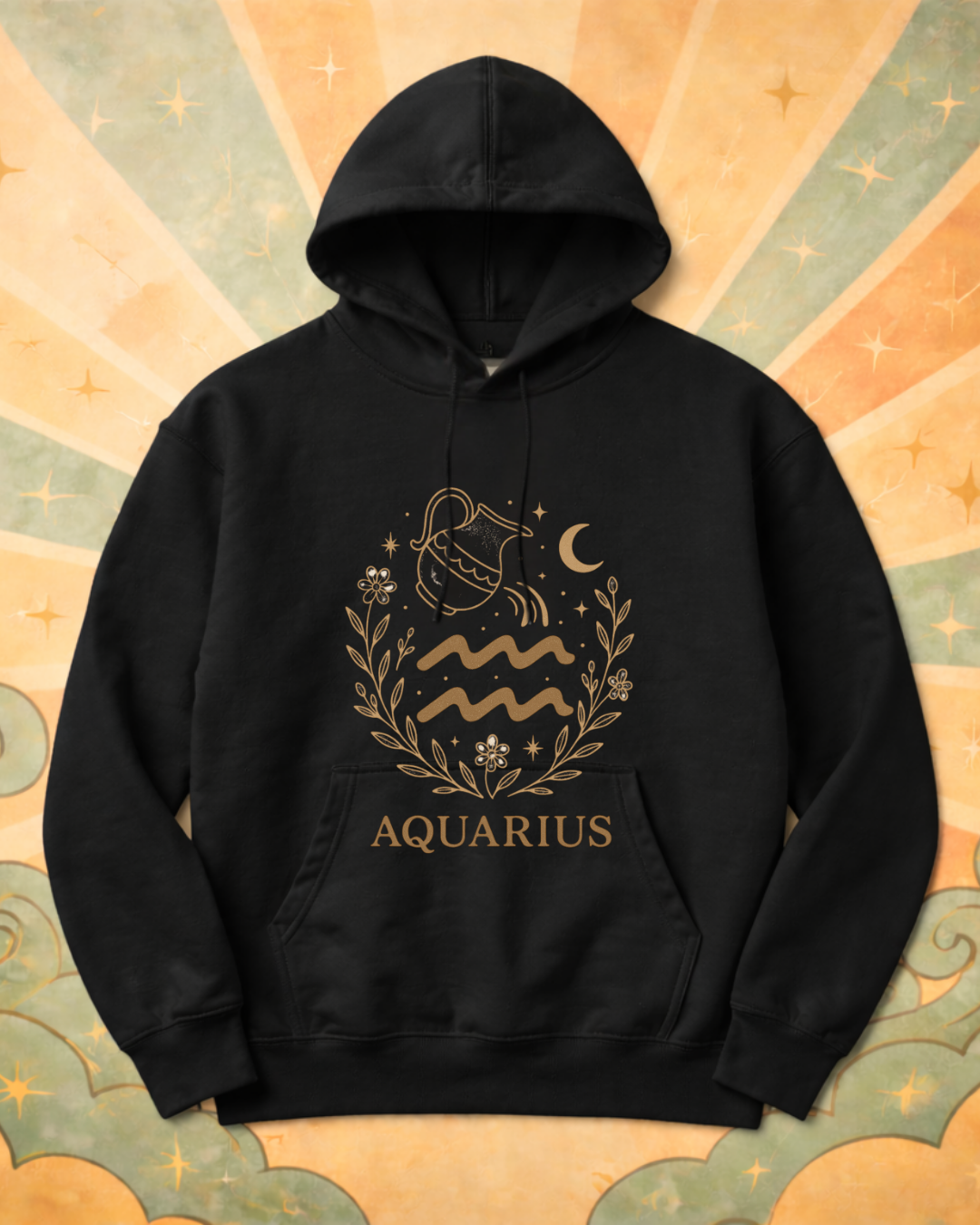 Aquarius Zodiac Hoodie – Astrology Aquarius Sweatshirt | Gildan 18500 Celestial Zodiac Hoodie