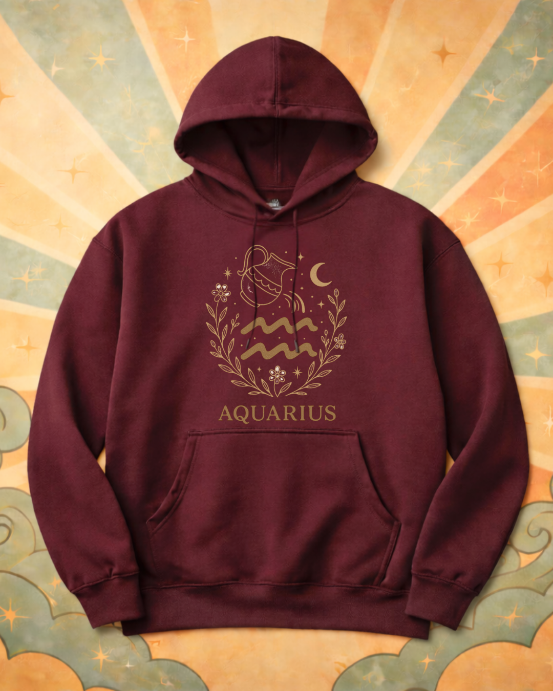 Aquarius Zodiac Hoodie – Astrology Aquarius Sweatshirt | Gildan 18500 Celestial Zodiac Hoodie