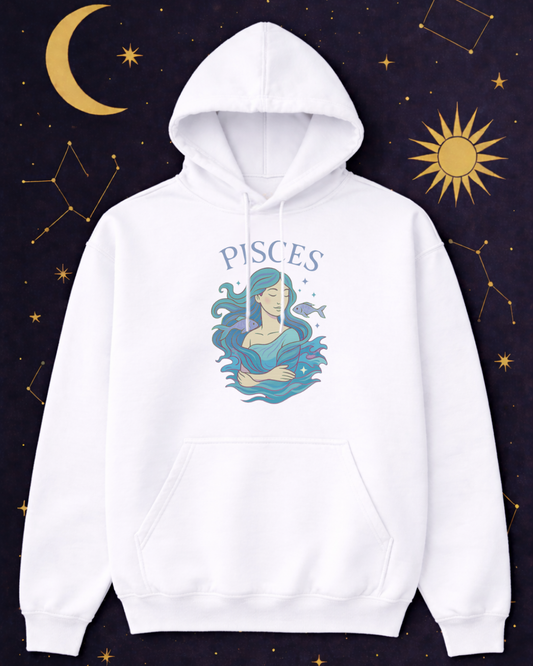 Pisces Zodiac Hoodie – Astrology Graphic Sweatshirt | Pisces Birthday Gift | Gildan 18500 Unisex Zodiac Hoodie