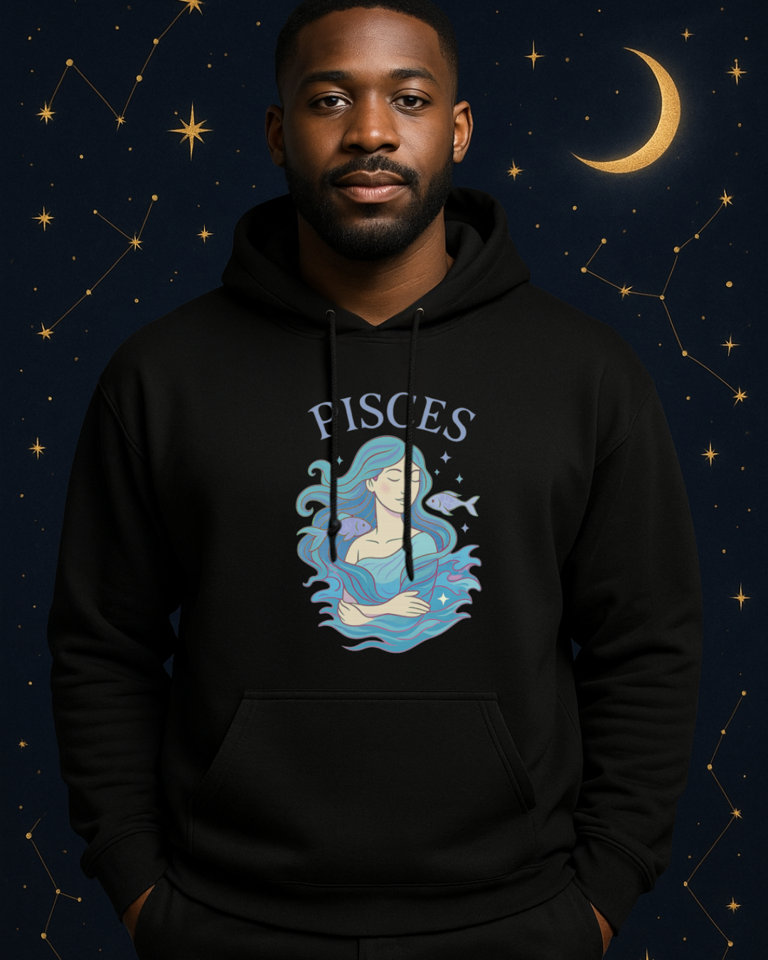 Pisces Zodiac Hoodie – Astrology Graphic Sweatshirt | Pisces Birthday Gift | Gildan 18500 Unisex Zodiac Hoodie