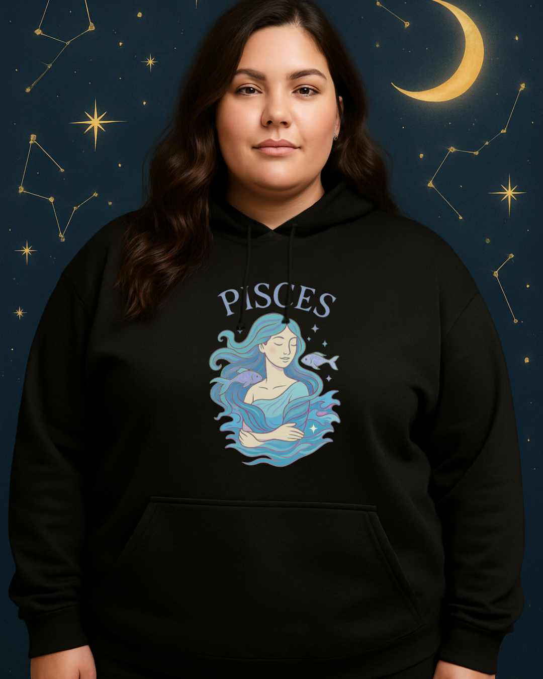 Pisces Zodiac Hoodie – Astrology Graphic Sweatshirt | Pisces Birthday Gift | Gildan 18500 Unisex Zodiac Hoodie