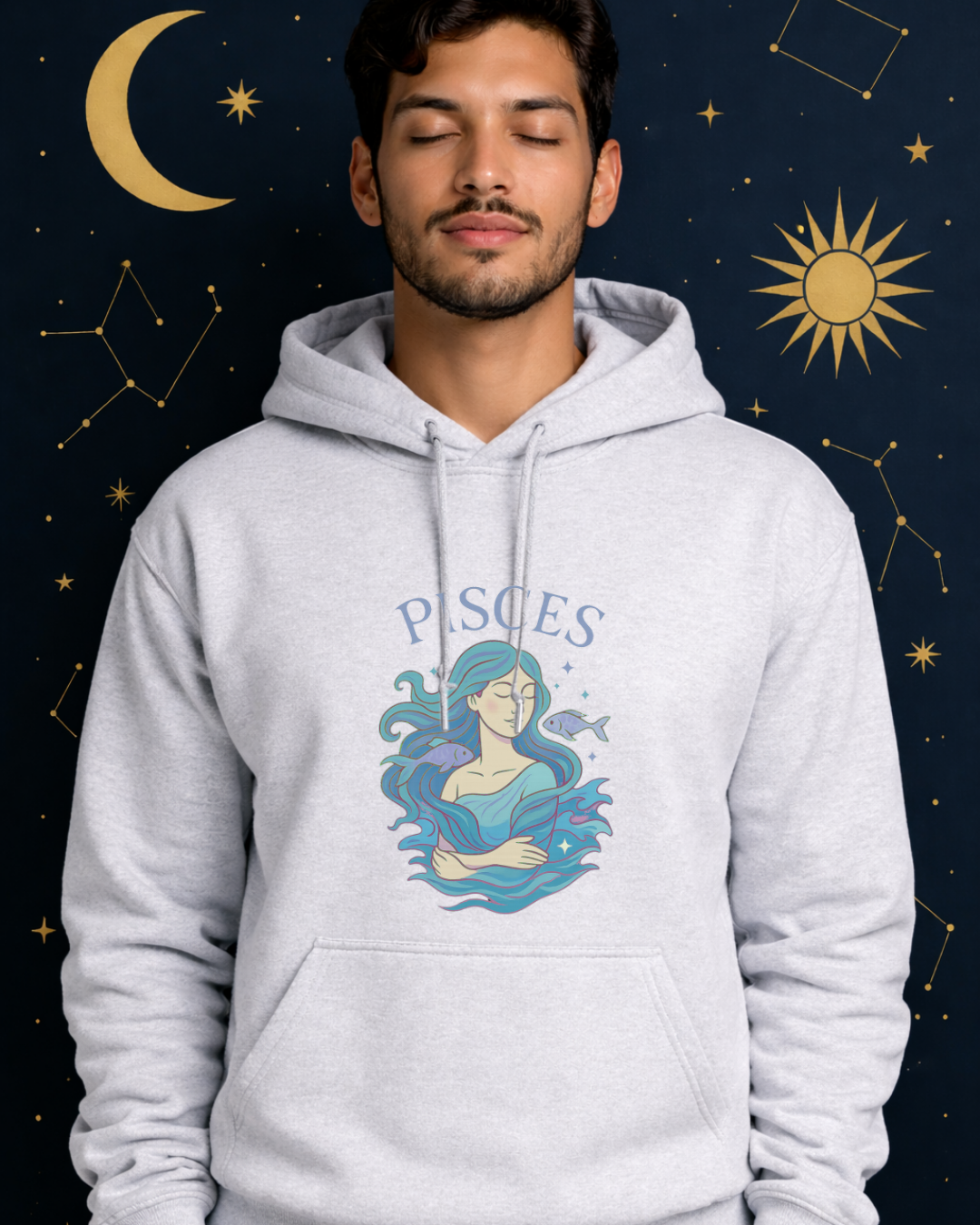 Pisces Zodiac Hoodie – Astrology Graphic Sweatshirt | Pisces Birthday Gift | Gildan 18500 Unisex Zodiac Hoodie