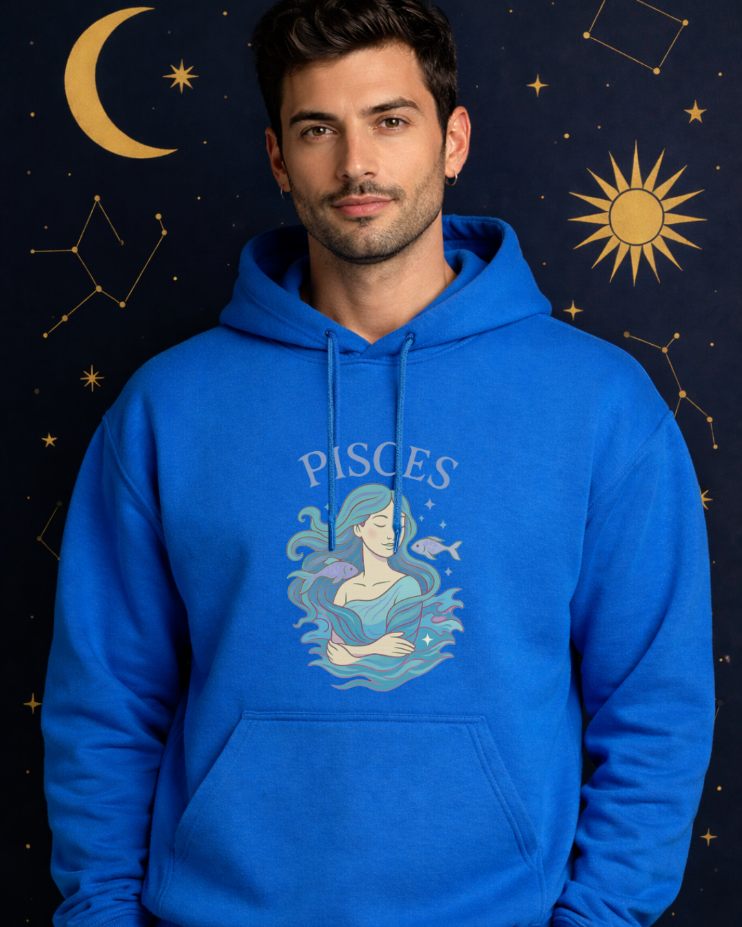 Pisces Zodiac Hoodie – Astrology Graphic Sweatshirt | Pisces Birthday Gift | Gildan 18500 Unisex Zodiac Hoodie