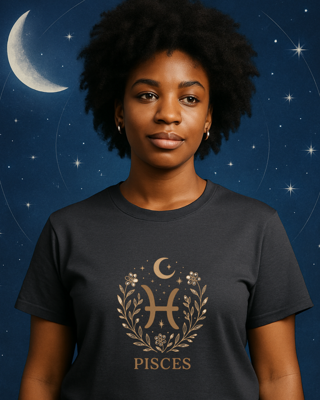 Pisces Zodiac T-Shirt – Minimalist Astrology Shirt, Pisces Symbol Tee, Celestial Horoscope Graphic Tee, Unisex Zodiac Gift