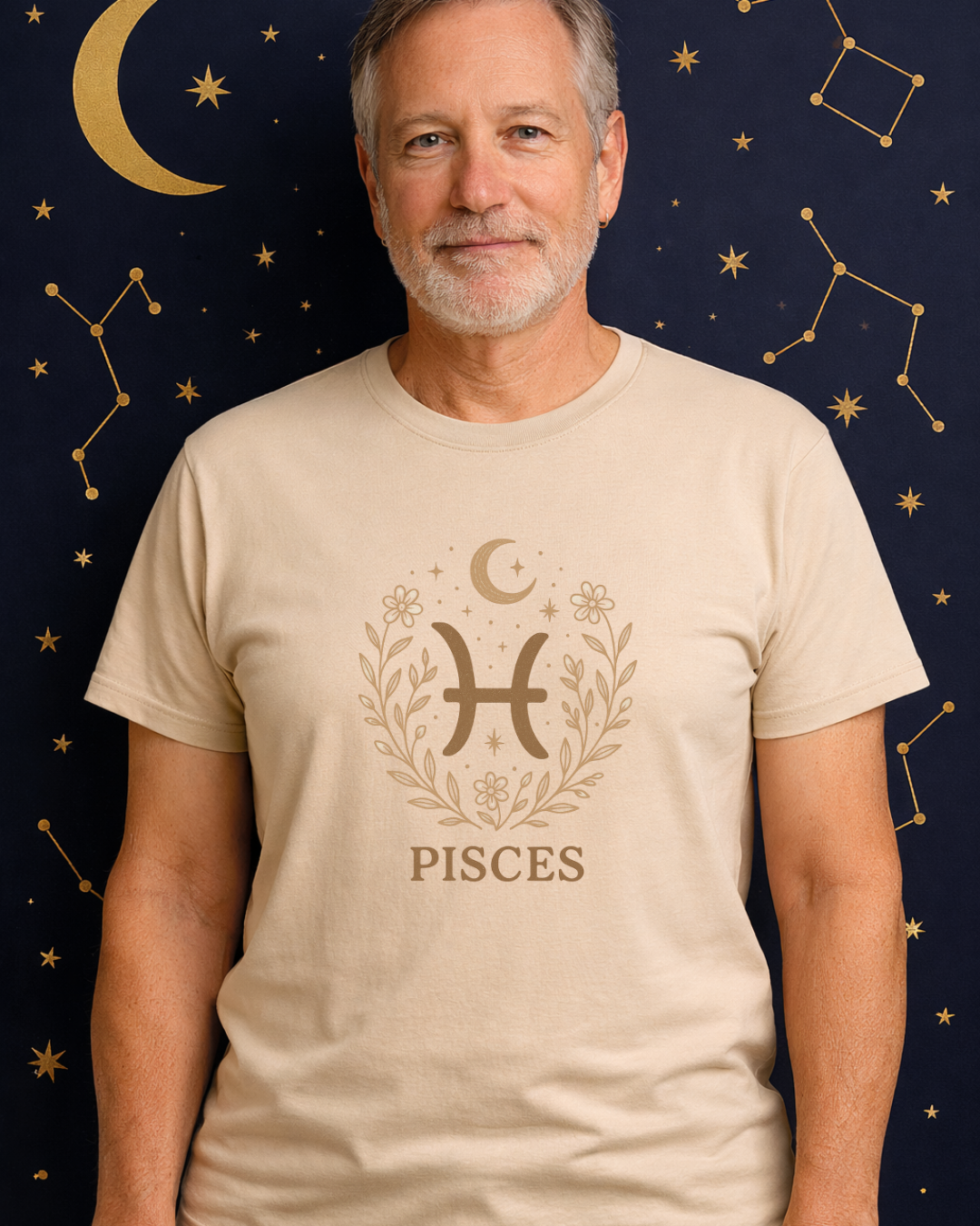 Pisces Zodiac T-Shirt – Minimalist Astrology Shirt, Pisces Symbol Tee, Celestial Horoscope Graphic Tee, Unisex Zodiac Gift