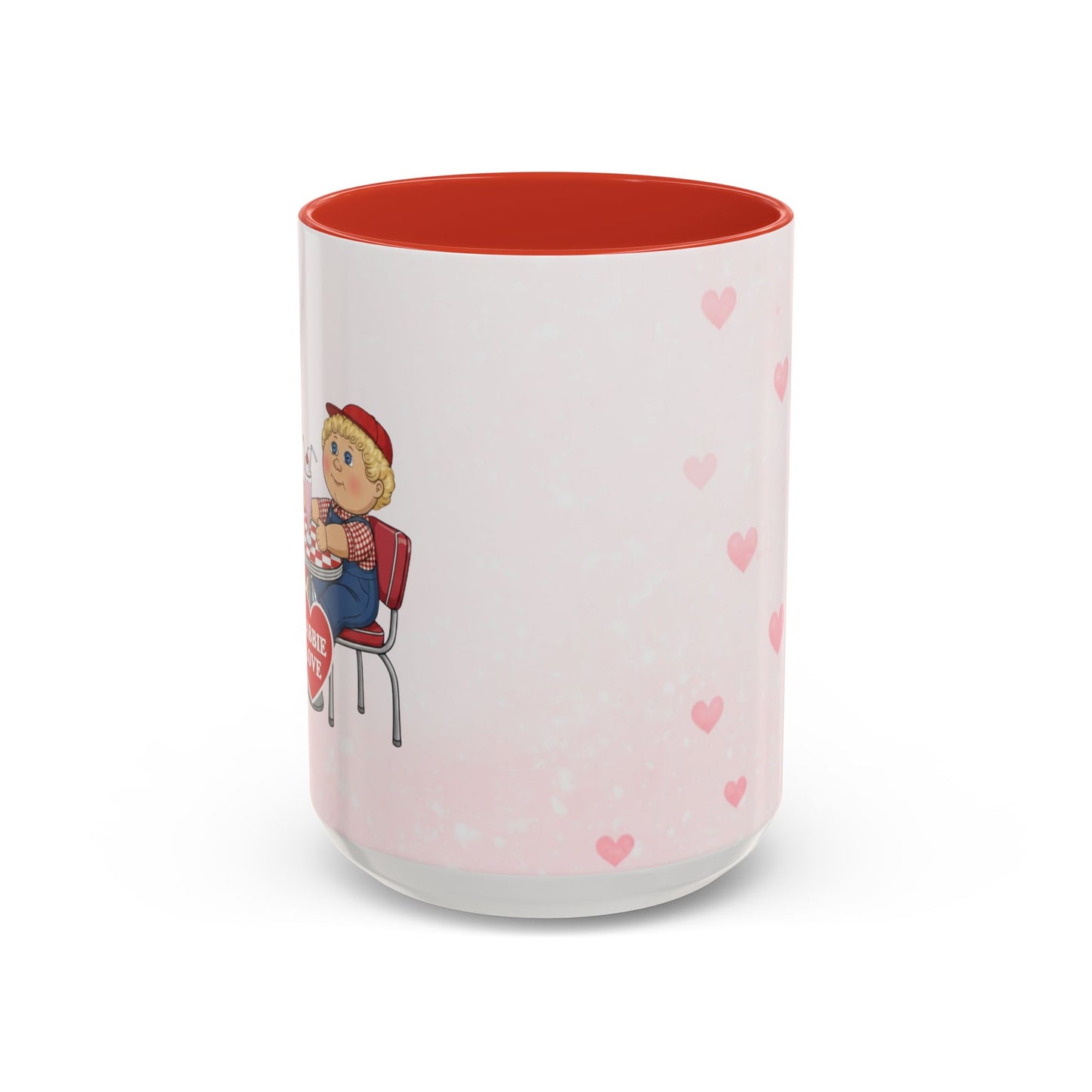 Cabbie Love Valentine Mug – 15oz Two-Tone Pink Coffee Mug – Retro Diner Cabbies Couple Gift