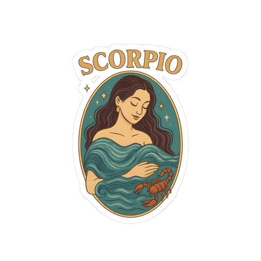 Astrology Kiss-Cut Stickers - Scorpio Zodiac Print, Cute Watercolor Designs, Astrology Decor, Laptop Stickers, Zodiac Gifts