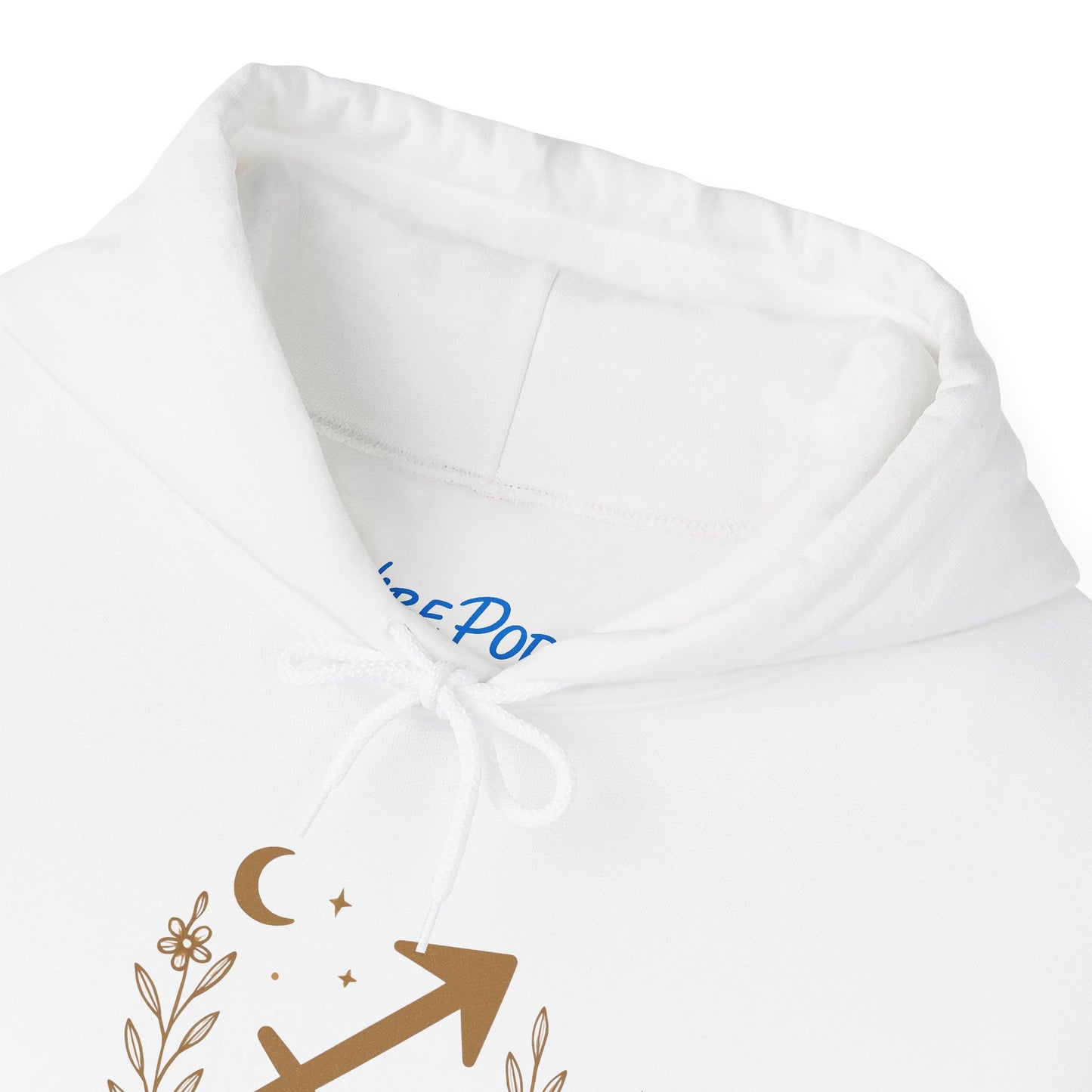 Sagittarius Zodiac Hoodie – Gold Celestial Archer Design on Gildan 18500 Unisex Astrology Sweatshirt