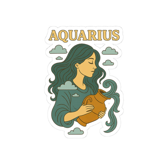 Retro Zodiac Astrology Kiss Cut Sticker – Vintage Horoscope Sticker – Celestial Astrology Decal – Laptop Water Bottle Sticker