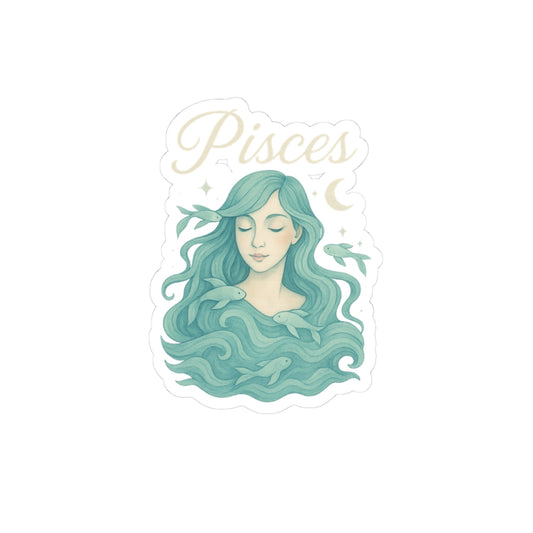 Pisces Zodiac Sticker – Astrology Vinyl Laptop & Water Bottle Decal – Pisces Star Sign Kiss Cut Sticker