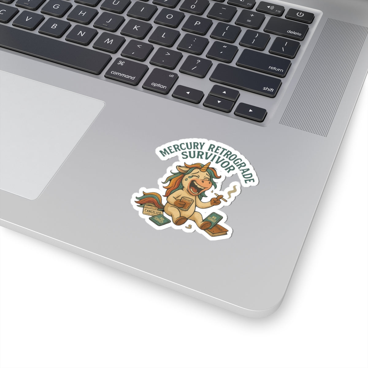 Mercury Retrograde Survivor Sticker – Funny Astrology Kiss Cut Vinyl Decal – Zodiac Laptop Water Bottle Sticker