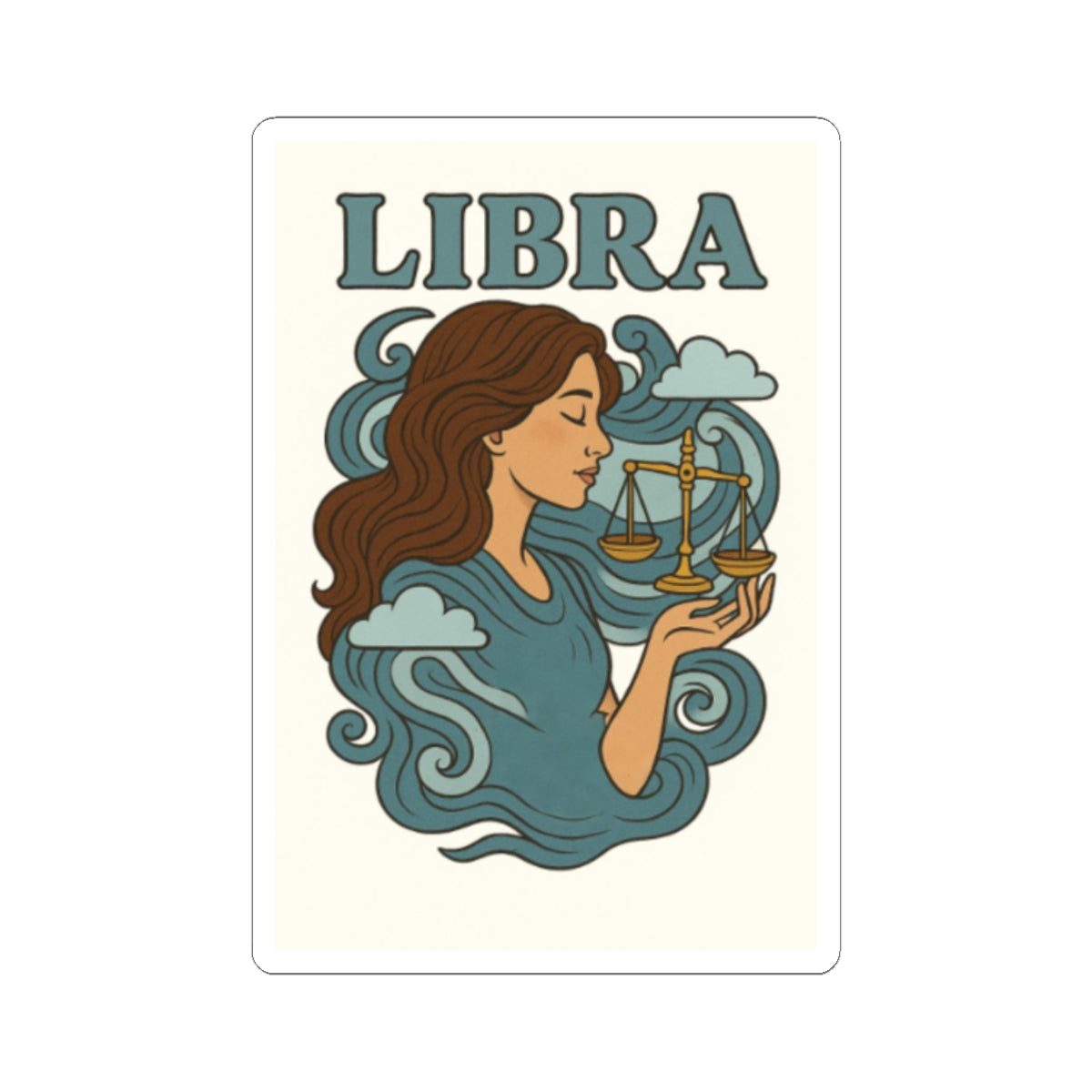Libra Kiss-Cut Stickers, Zodiac Stickers, Astrology Decor, Laptop Decals, Gift for Libras, Horoscope Art