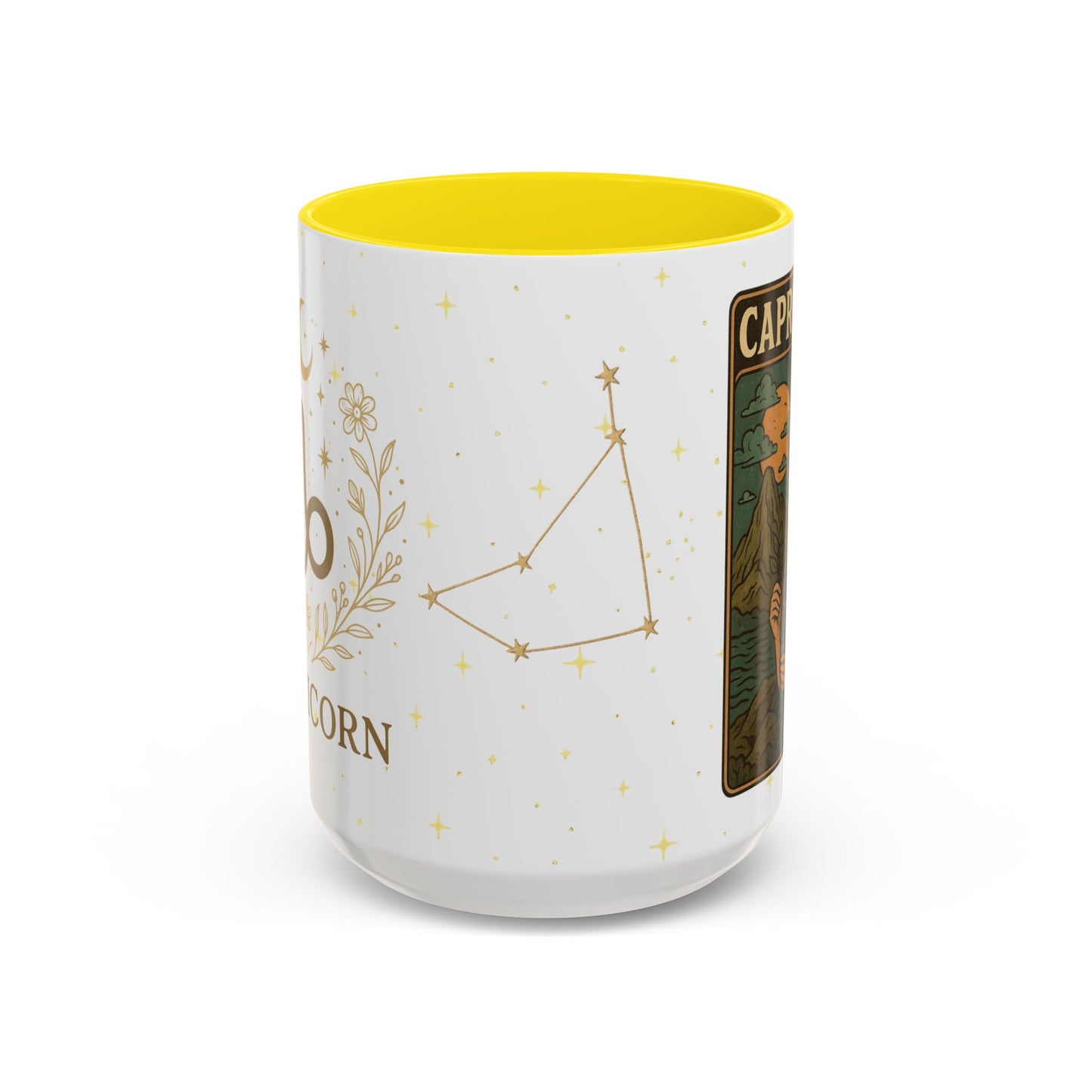 Capricorn Zodiac Mug 15oz – Constellation Wrap Astrology Coffee Cup – Two Tone Navy Ceramic Mug