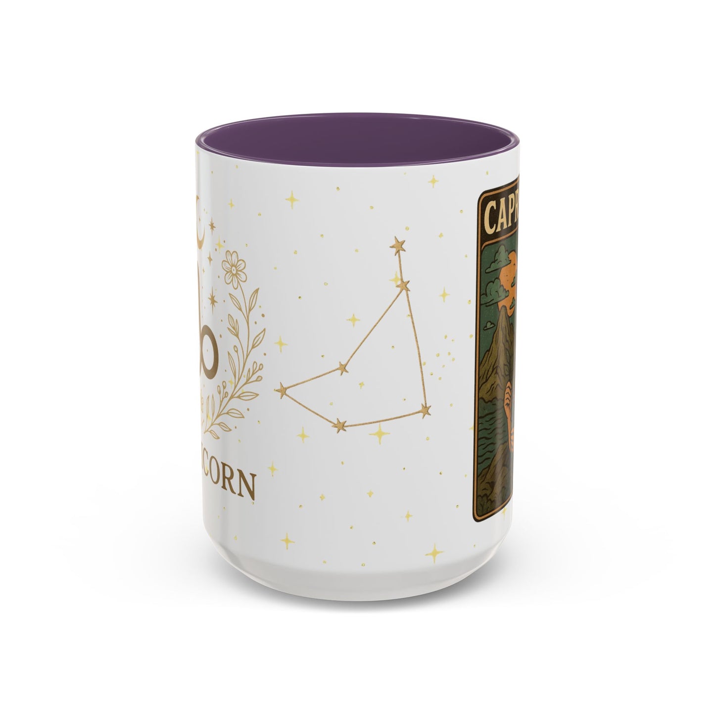 Capricorn Zodiac Mug 15oz – Constellation Wrap Astrology Coffee Cup – Two Tone Navy Ceramic Mug