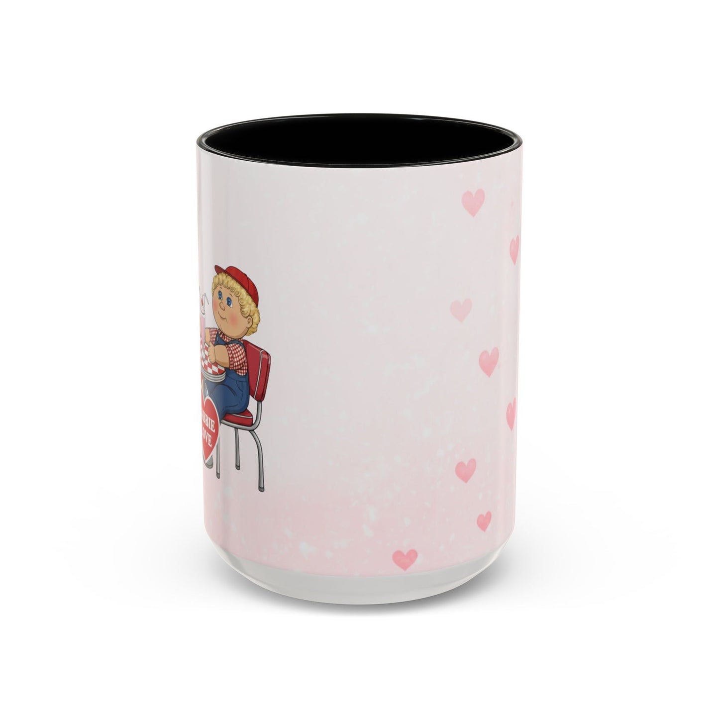 Cabbie Love Valentine Mug – 15oz Two-Tone Pink Coffee Mug – Retro Diner Cabbies Couple Gift
