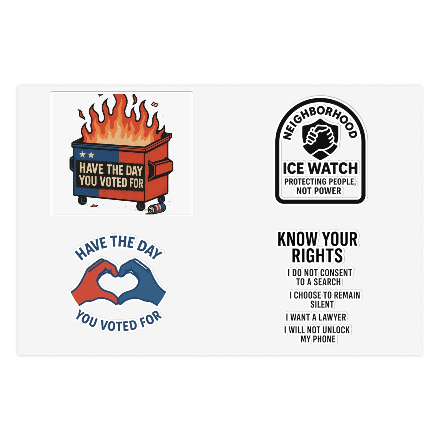 Know Your Rights Sticker Pack – Activist & Political Vinyl Stickers