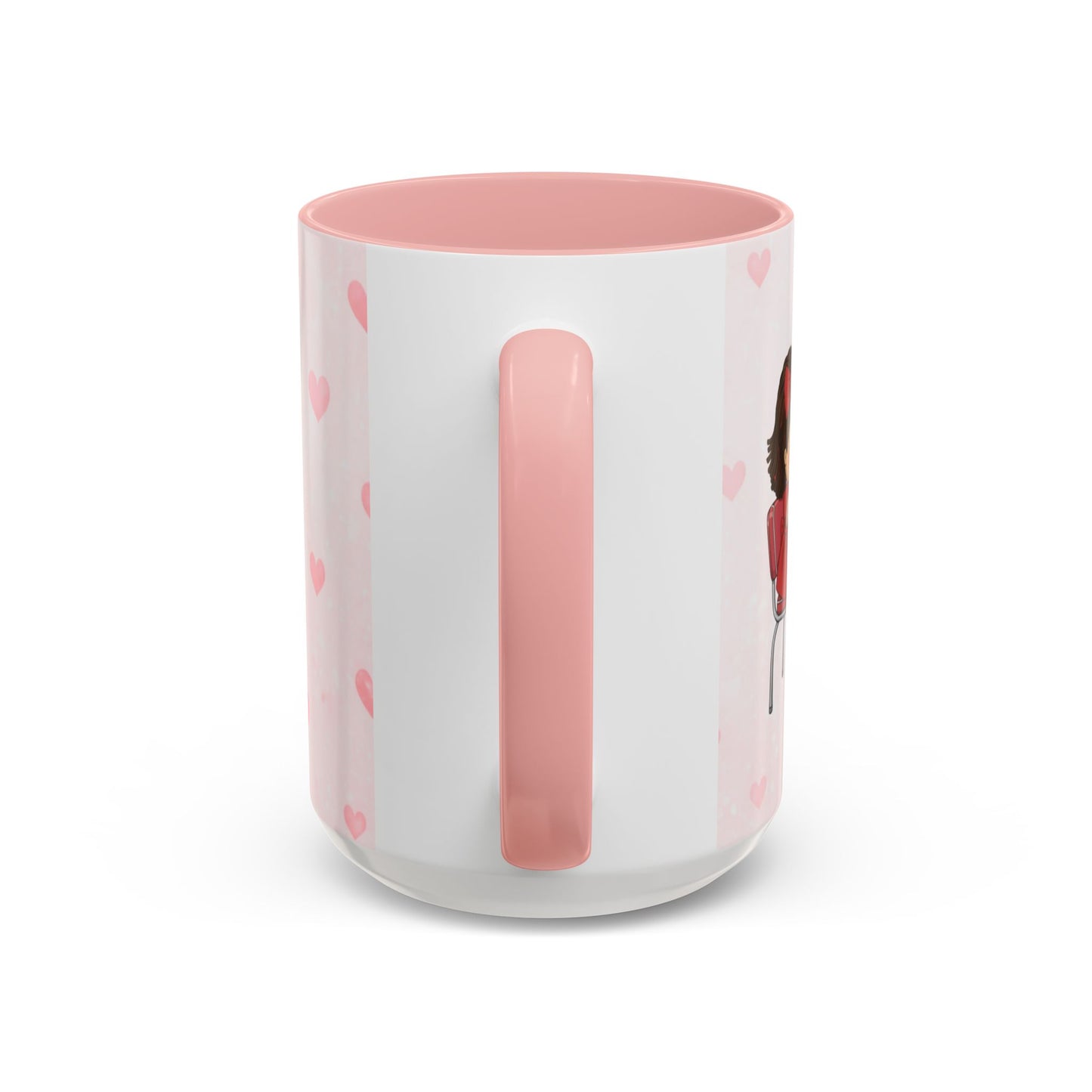 Cabbie Love Valentine Mug – 15oz Two-Tone Pink Coffee Mug – Retro Diner Cabbies Couple Gift
